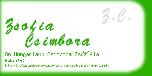 zsofia csimbora business card